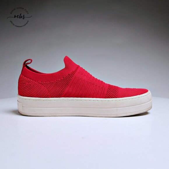 J/Slides Hilo Knit Platform Slip On in Red Women Size 8.5 - Picture 8 of 14